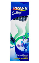 PENCILS CHARCOAL PRANG GALLERY MEDIUM HARDNESS BLACK PACK OF 12