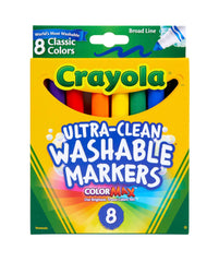 MARKERS ULTRA CLN WASH CRAYOLA BROAD LINE ASST CLASSIC SET OF 8