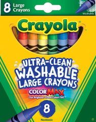 CRAYONS ULTRA CLN WASH CRAYOLA LARGE ASST COLORS SET OF 8