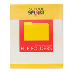 FILE FOLDER REVERSIBLE SCHOOL SMART LETTER 1/3 CUT YELLOW PK OF 100