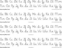 CURSIVE ALPHABET DESK STRIPS - 4 STRIPS PER SHEET