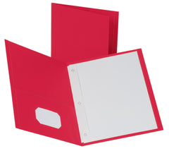 FOLDER 2-POCKET W/FASTENERS RED PACK OF 25