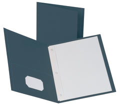 FOLDER 2-POCKET W/FASTENERS DK BLUE PACK OF 25