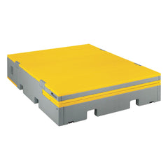 Wenger flipFORMS flexible classroom seating and staging - yellow top/grey base