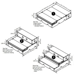 Wenger flipFORMS flexible classroom seating and staging - grey top/grey base