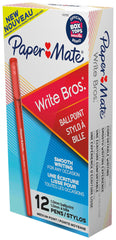 PEN BALLPOINT WRITE BROS. STICK MEDIUM RED PACK OF 12
