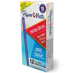 PEN BALLPOINT WRITE BROS. STICK MEDIUM BLUE PACK OF 12