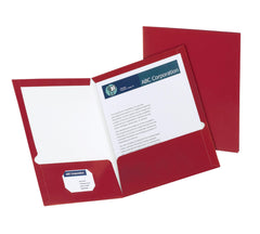 FOLDER 2-POCKET LAMINATED 100 SHT CAP CRIMSON PK OF 25 OXF51718