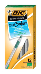 PEN GREEN ULTRA ROUND STIC GRIP MEDIUM 1.2MM PACK OF 12