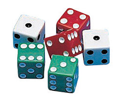 DICE 3 COLORS 5/8 INCH PKG 36