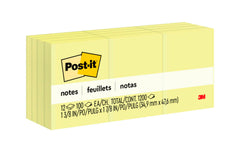 POST-IT NOTE 1.5X2 CANARY YELLOW PK/12