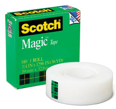TAPE SCOTCH 810 MAGIC 1 CORE 0.75 IN X 1296 IN - EACH