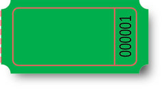 TICKETS - BLANK - 1X2 SINGLE ROLL - GREEN - PACK OF 2000