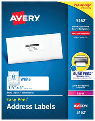LABEL LASER ADDRESS 1-1/3 X 4 IN PK OF 1400 AVE5162