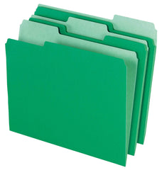 FILE FOLDER TWO-TONE LETTER 1/3 CUT TAB GREEN PACK OF 100