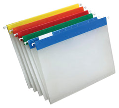 FOLDER FILE HANGING POLY EASY-VIEW LTR 1/5 CUT ASST PK OF 25