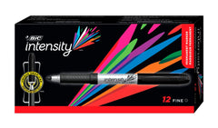 MARKER PERMANENT INTENSITY FINE BLACK PACK OF 12