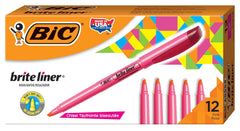 HIGHLIGHTER BRITE LINER PINK PACK OF 12