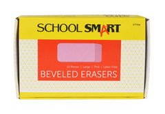 ERASER PINK BEVELED LARGE SCHOOL SMART PACK OF 12