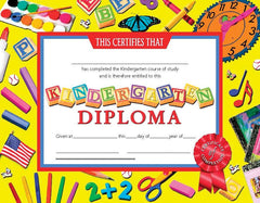 CERTIFICATES 8 1/2X11 KINDERGARTEN DIPLOMA SET OF 30