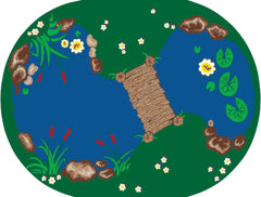 CARPETS FOR KIDS - PREMIUM THE POND - 5 FT 10 IN X 8 FT 4 IN OVAL