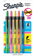 HIGHLIGHTER ACCENT RETRACTABLE 5-COLOR SET OF 5