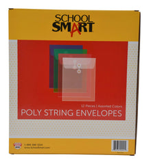ENVELOPE POLY TOP LOAD ASST COLOR PACK OF 12 - SCHOOL SMART