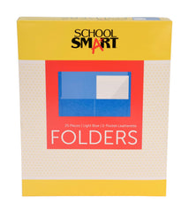 FOLDER 2-POCKET LT BLUE PACK OF 25 - SCHOOL SMART