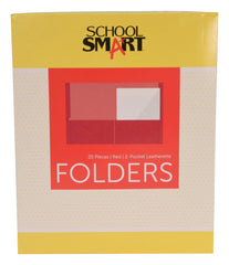 FOLDER 2-POCKET RED PACK OF 25 - SCHOOL SMART