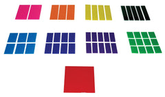 FRACTION SQUARES - PLASTIC 3X3 COLOR CODED S/51