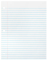 PAPER THEME 8.5X11 WHT 3/8 RLD 3-HP 100 SHT/PD - SCHOOL SMART