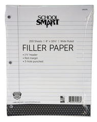 PAPER FILLER 8X10.5 15 LB WITH MARGIN 3/8 RULE 3HP 200 SHTS SCHOOL SMART