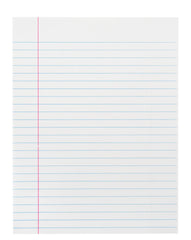 PAPER COMP 8X10.5 WHITE 3/8 RULED RED MARGIN 15LB REAM SCHOOL SMART