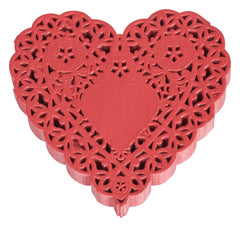 PAPER DOILIE HEART 4 INCH RED PK OF 100 SCHOOL SMART