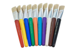 BRUSH STUBBY FLAT 7 ASST COLORS - SCHOOL SMART SET OF 10