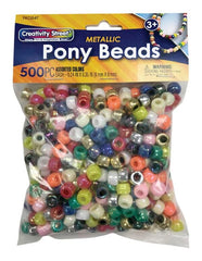 BEADS PONY METALLIC PACK OF 500