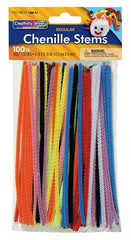CHENILLE STEMS 6 INCH ASSORTED COLORS SET OF 100