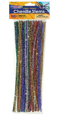 CHENILLE STEMS 12 INCH SPARKLE ASSORTED SET OF 100