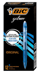 PEN BLUE GELOCITY RETRACTABLE MEDIUM PACK OF 12