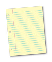 PAPER FILLER 8.5X11 YELLOW 3/8 RULE PACK OF 100