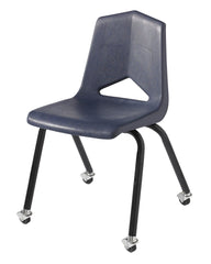 CHAIR - CLASSROOM SELECT - ROYAL SEATING 1100 4-LEG CHAIR - 18 IN - SPECIFY SEAT AND BACK COLOR - BLACK - CASTER - SPECIFY GLIDE TYPE
