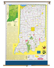 MAP INDIANA 51X68 ON ROLLER