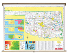 MAP OKLAHOMA 68X50 ON ROLLER