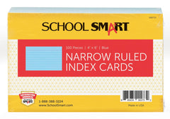 CARDS INDEX 4X6 RULED BLUE PK OF 100 SCHOOL SMART