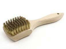 SCRUB CRIMPED BRASS BRUSH PADDLE HANDLE