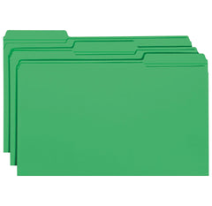 FILE FOLDER LEGAL 1/3 CUT GREEN PK OF 100 SMD17134
