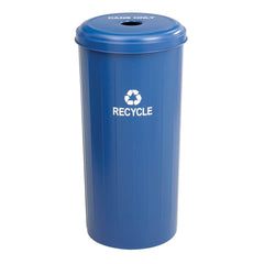 RECEPTACLE RECYCLING W/LID STEEL BLUE