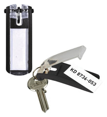 TAGS KEY W/BLANK LABEL INSERTS BLK DBL195701 PACK OF 6