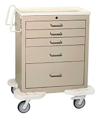 CART - FIVE DRAWER MEDICAL CART - 35 IN HIGH - 26-1/2 W X 18 D X 35 H IN