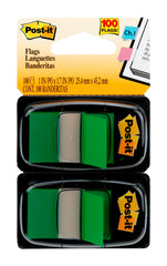 POST-IT-FLAGS 1 IN GREEN 2 DISPENSERS PACK OF 2